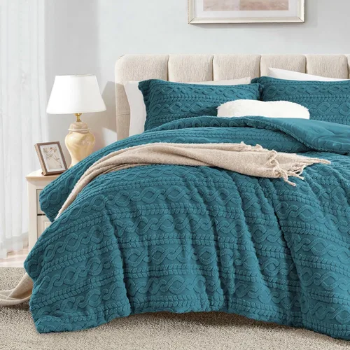 Miniatura 11 de Homelike Moment - Juego de edredón esponjoso tamaño individual, color gris, cálido, para cama individual, juego de ropa de cama para invierno