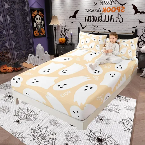 Miniatura 27 de Juego de ropa de cama con estampado de leopardo, tamaño individual, juego de cama de guepardo africano para decoración de dormitorio