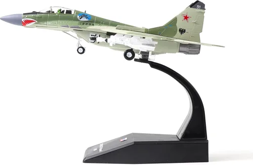 Miniatura 3 de NUOTIE 1/100 MIG-29 Fulcrum Metal Fighter Model Kit de simulación militar modelo de avión aleación militar pre-construcción adornos adecuados