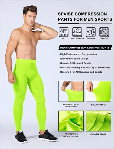 Miniatura 78 de SPVISE Pantalones de compresión para hombre, leggings para deportes, gimnasio, mallas atléticas frescas y secas, capa base para correr, fútbol