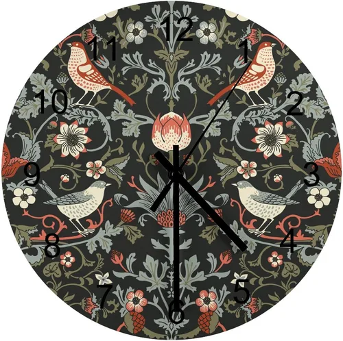 Miniatura 23 de Reloj de Pared de Flores Silencioso Sin Tictac Operado por Batería, Caricatura de los 70s Linda Flor Abstracta Pastel Margarita Reloj Floral