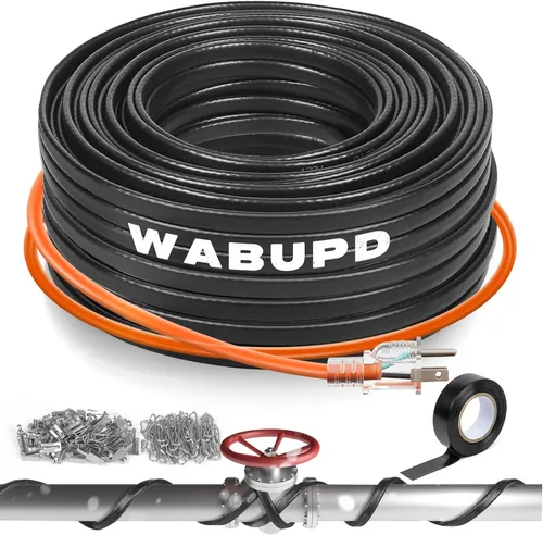 Miniatura 8 de Cinta de calor de 3 pies a 200 pies para tuberías de agua, cable de calor de tubo de descongelación de -40 °F, tubo de cable de calefacción