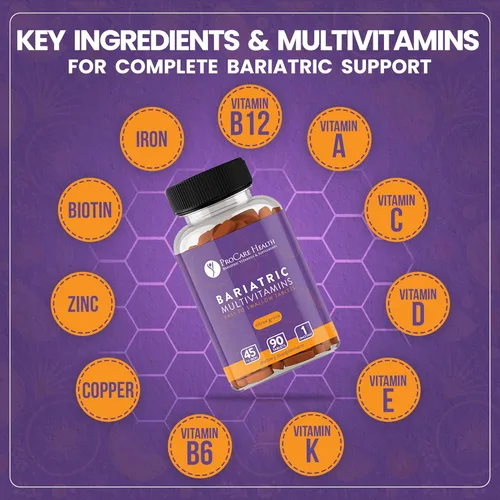 Miniatura 4 de ProCare Health Multivitamínico bariátrico con hierro de 45 mg (90 tabletas fáciles de tragar) – Vitaminas bariátricas postoperatorias para píldoras