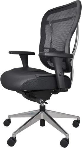 Miniatura 5 de Oak Hollow Furniture Aloria Series - Silla de oficina ergonómica ejecutiva para computadora, cojín de asiento de piel auténtica, respaldo de malla