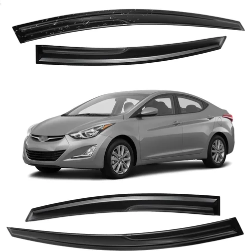 Miniatura 139 de Viseras para ventanas para Mazda 3 Sedán 4 puertas 2004 2005 2006 2007 2008 2009 estilo JDM Mugen, deflector de viento, protector solar y de lluvia