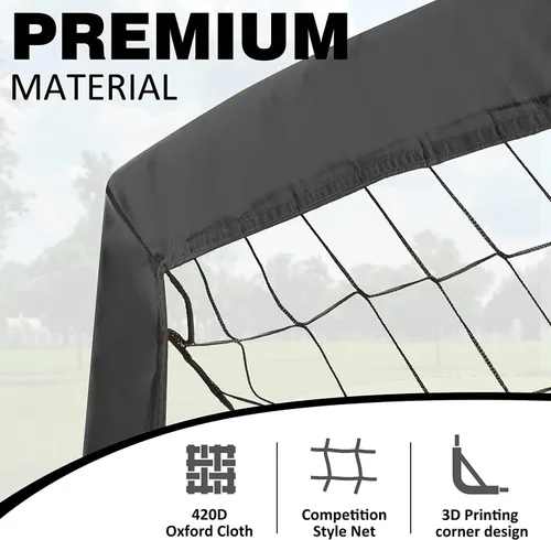 Miniatura 3 de BOHEN 6x4 FT Kids Soccer Goals with Carry Bag, Portable Folding Soccer Net for Backyard Training, Indoor/Outdoor Use for Youth and Adult Negro