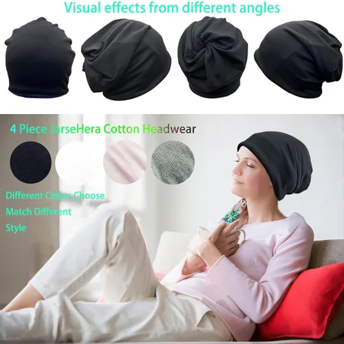 Miniatura 2 de JarseHera Gorros de algodón para quimioterapia para mujer, gorro para el cáncer, turbante