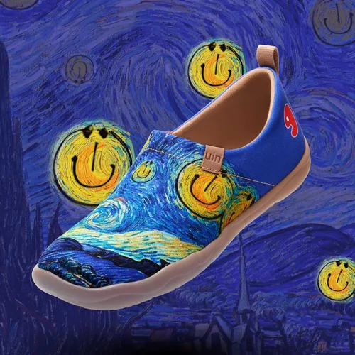 Miniatura 2 de UIN Zapatillas de lona para hombre, ligeras, planas, para caminar, informales, cómodas, pintadas, para viajes