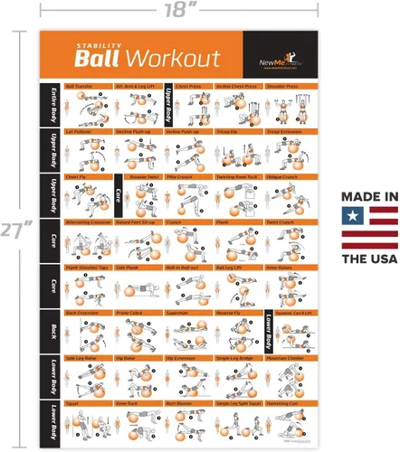 Miniatura 2 de NewMe Fitness Carteles de entrenamiento para gimnasio en casa - Carteles de ejercicio para entrenamiento de cuerpo completo - Programa