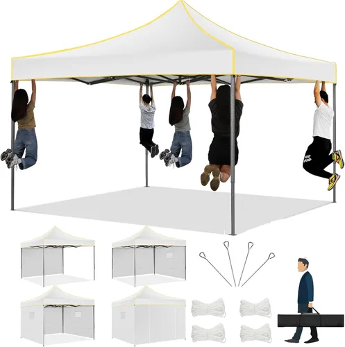 COBIZI Tienda de campaña desplegable resistente de 10 x 10 con 4 paredes laterales extraíbles, toldo desplegable Ez con bolsa portátil, carpa