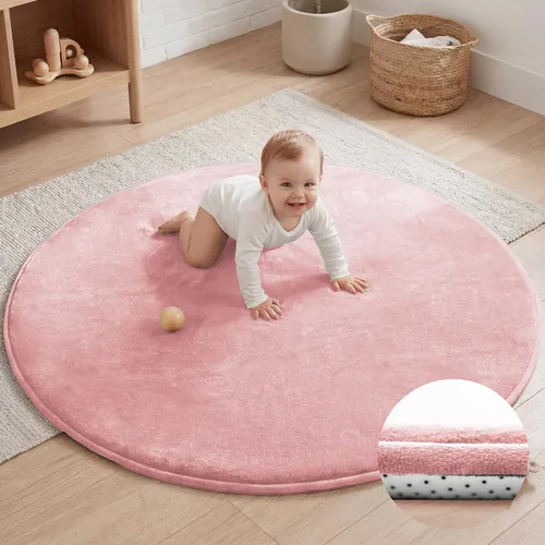 Miniatura 24 de Alfombra de juego para bebé para piso, 47 x 47 pulgadas (beige)