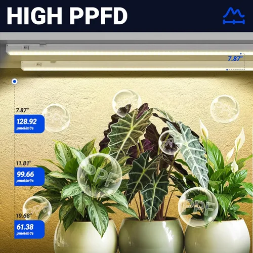 Miniatura 3 de Barrina Luces de cultivo T5 para plantas de interior, espectro completo, 4 pies 160 W (8 x 20 W, equivalente a 1000 W), lámparas de cultivo