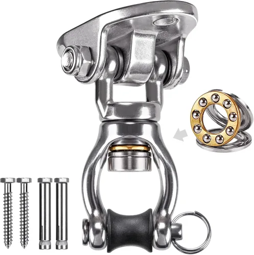 Miniatura 11 de SELEWARE Silent Swing Hanger - Gancho giratorio de alta resistencia, accesorios de montaje para porche, columpio, hamaca, silla, bolsa pesada, C