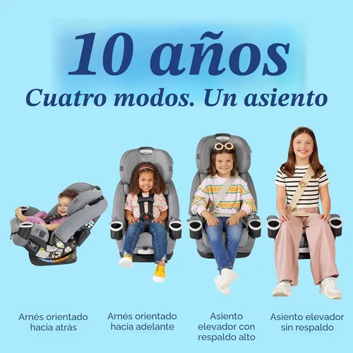 Miniatura 2 de Graco 4Ever DLX 4 en 1, 10 años de uso Asiento de automóvil del bebé al niño pequeño, Maddox, Incluye opciones de asiento orientado hacia atrás