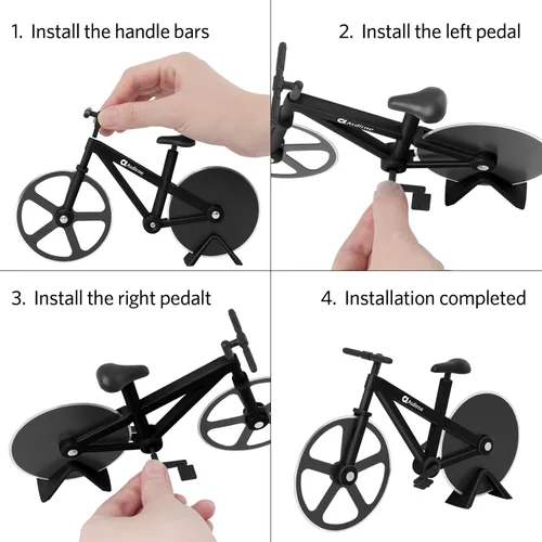 Miniatura 5 de Asdirne Cortador de pizza, rueda de corte de pizza para bicicleta con cuchillas antiadherentes de acero inoxidable súper afiladas, regalo novedoso