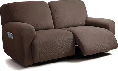 Miniatura 38 de ULTICOR - Juego de 8 fundas para sofá reclinable de jacquard, fundas elásticas para sofá reclinable para 3 cojines, fundas gruesas, suaves y Gris