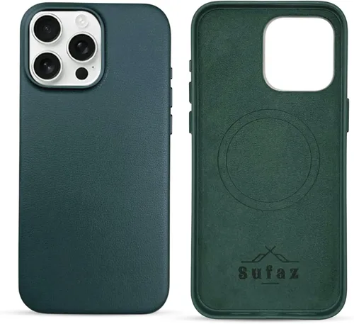 Miniatura 14 de Funda de cuero para iPhone 14 Pro Max - Cuero de grano completo compatible con MagSafe - Funda protectora delgada con botones metálicos y tarjetero