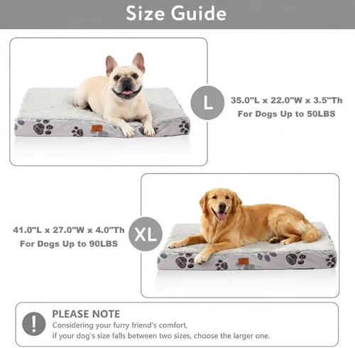 Miniatura 5 de Cama ortopédica impermeable para perros grandes y medianos de 35 x 22 pulgadas - Cama de espuma tipo cartón de huevos para jaula de mascotas