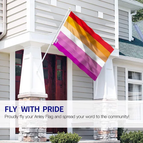 Miniatura 2 de Anley Fly Breeze - Bandera del orgullo lésbico al atardecer de 3 x 5 pies, color vivo y a prueba de decoloración, cabecera de lona y doble costura