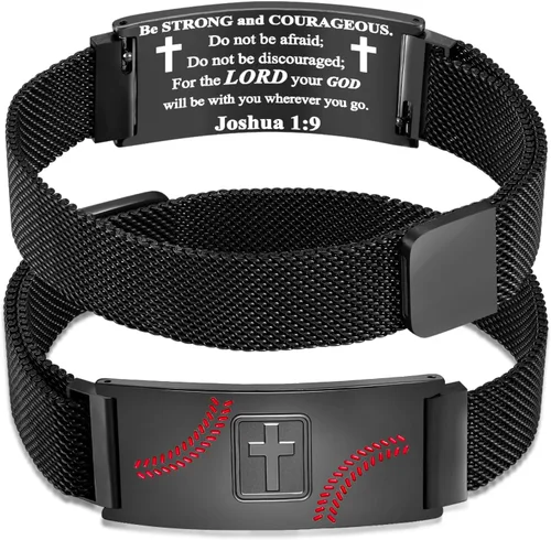 Regalos de graduación, pulsera de fútbol, fútbol, baloncesto, béisbol, regalos de pulsera, pulseras de cruz de fe para hombres, bautismo, primera