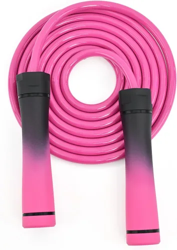 Weighted Jump Rope, 1LB Tangle-Free Ball Bearing Rapid Speed Skipping Rope for Men Women, Adjustable 9mm Cotton & PVC Rope with Alum Handle for Rosa