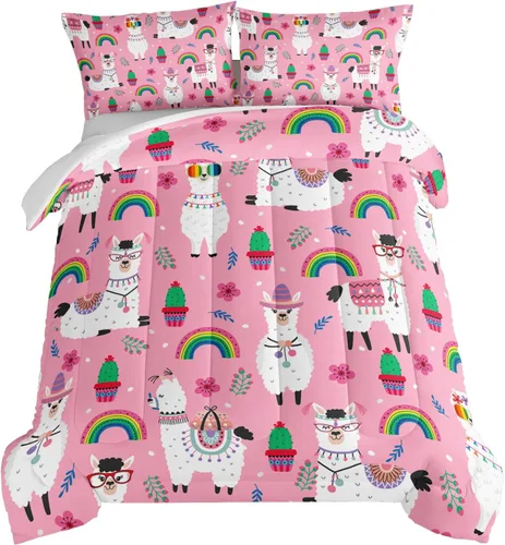 Miniatura 21 de HOSIMA Juego de edredón individual de Axolotl, ropa de cama linda con animales, decoración de habitación para niñas adolescentes, té de leche