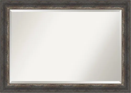 Miniatura 23 de Amanti Art Brown Wall Mirror 25x21 Bark Rustic Char Rectangle Bathroom Mirror for Wall Decor Living Room, Small Rustic Farmhouse Frame, Hangs