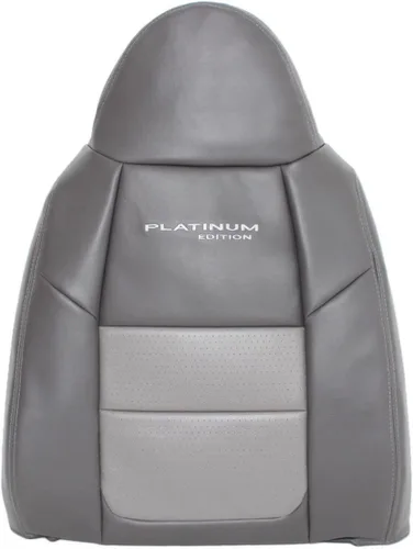 Richmond Auto Upholstery - Driver Side Lean Back Leather Seat Cover, Gray (Compatible with 2001 Ford F250 Platinum Edition)