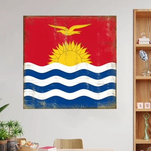 Miniatura 5 de Calcomanías de pared con bandera nacional de Kiribati, mural patriótico de Kiribati, recuerdo de la ciudad del país, arte de pared, póster Estilo-5