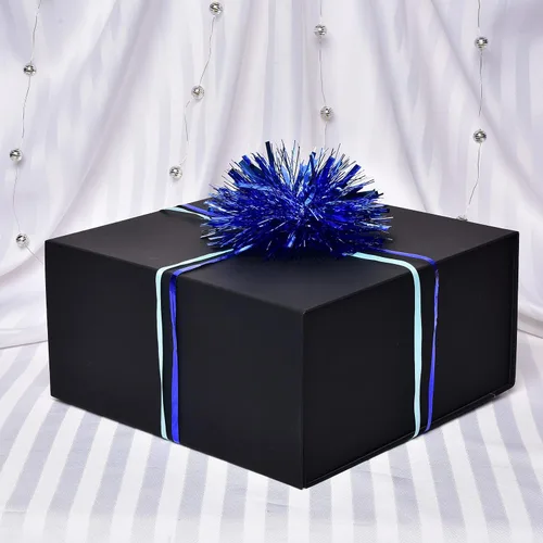 Miniatura 5 de Prime Line Packaging Cajas de regalo de Navidad, cajas de regalo navideñas con tapas para regalos, caja de regalo grande negra para envoltura