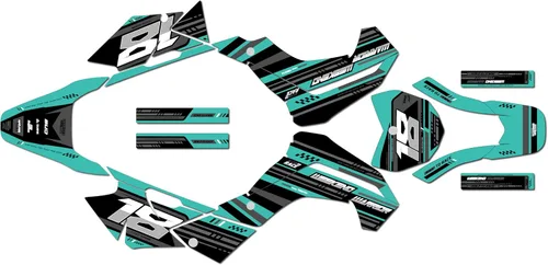 Miniatura 4 de Kit de gráficos para Kawasaki KLX140R (2019-2023) Warrior Series Blue 09 Mil - Adhesivos para motocicleta Dirt Pit Bike Motocicleta, accesorios