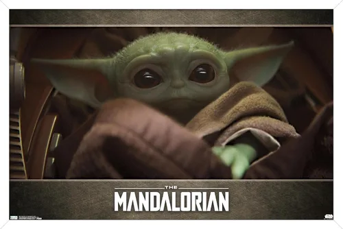 Miniatura 14 de Trends International Star Wars: The Mandalorian - Póster de pared de ojos, 14.725 x 22.375 pulgadas, versión enmarcada de madera de granero