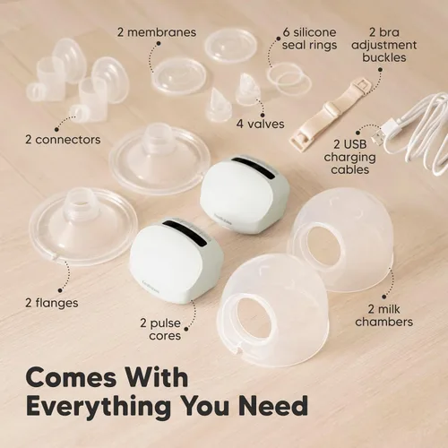 Miniatura 9 de KeaBabies Extractor de leche manos libres, extractor de leche inalámbrico portátil, extractor de leche eléctrico doble, portátil, máquina automática