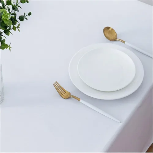 Miniatura 4 de GRFIT Mantel de color sólido blanco mantel de mesa de moda para comedor, mantel liso para mesa rectangular (color blanco, tamaño: 35.4 x 82.7 in)