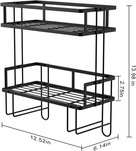 Miniatura 2 de FLOLXNB Estante de Almacenamiento Sobre el Inodoro, Organizador de Almacenamiento de Baño de 2 Niveles Actualizado Sin Perforaciones para Inodoro
