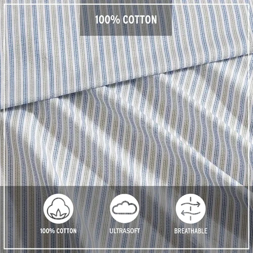 Miniatura 5 de Eddie Bauer - Juego de ropa de cama de percal de algodón, decoración fresca y elegante para el hogar, sábanas de tamaño King