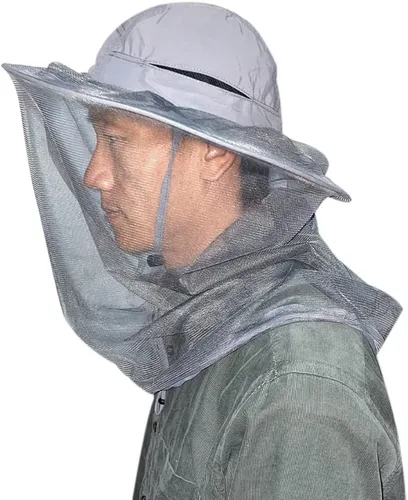 Miniatura 8 de Sombrero de red para la cabeza, apicultor de apicultura, velo, sombrero de malla de caza, gorra de capó de capó de atrapador de abejas, disfraz