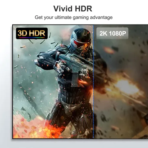 Miniatura 5 de Cable HDMI corto de 1 pie, paquete de 2 unidades, 4K de 1 pie HDMI a HDMI de alta velocidad, cable HDMI 2.0 compatible con 4K @60Hz, 2K, 1080P, HDCP