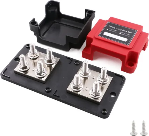 Miniatura 9 de Barra colectora de 12V-48V DC 100A Bloques de distribución de energía Módulo de servicio pesado 4 postes de 1/4 pulgadas + 12 terminales