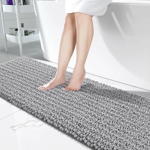 Miniatura 106 de Yimobra Alfombras de Baño Antideslizantes Lavables - Alfombra de Baño de Chenilla Ultra Suave Absorbente, Alfombra Peluda de Secado Rápido para Negro