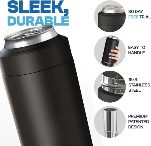 Miniatura 5 de Frost Buddy Universal Can Cooler - Fits all - Stainless Steel Can Cooler for 12 oz & 16 oz Regular or Slim Cans & Bottles - Stainless Steel