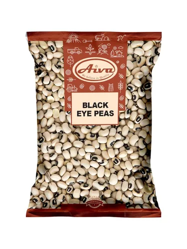Aiva Black Eye Peas (Lobiya o Choula) | Frijoles secos enteros - 4 libras de caupí a granel - Frijoles secos prémium para sopas, ensaladas y curry