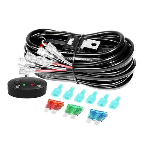 Miniatura 11 de RIGIDON Kit de mazo de cables de barra de luz LED, interruptor basculante de 12 V, 18 AWG, relé de alimentación, cable automotriz para barra de luz