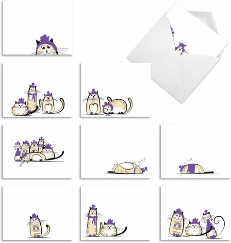 Miniatura 8 de The Best Card Company - 10 adorables tarjetas de notas en blanco (4 x 5.12 pulgadas) - Tarjetas de vida silvestre y animales, juego surtido