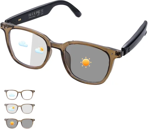 Miniatura 8 de Lentes inteligentes para mujeres y hombres, gafas Bluetooth de oreja abierta con lentes fotocromáticas, control táctil, asistente de voz y audio