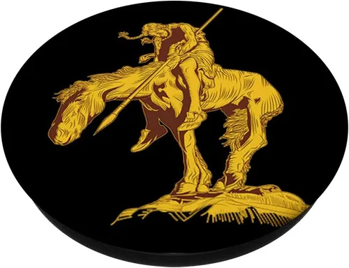 Miniatura 2 de The Trail End Native American Vintage Art PopSockets Grip y soporte para teléfonos y tabletas, Negro