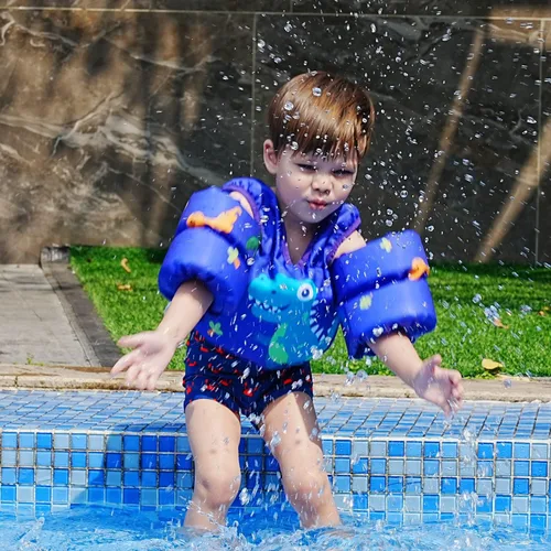 Miniatura 9 de DOOHALO Flotadores de natación para niños de 28 a 70 libras, chaleco flotante de hombro para niños de 2 a 8 años de edad, para niños y niñas, bebés