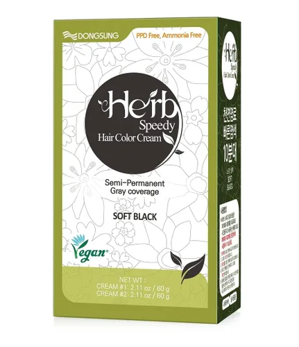 Miniatura 11 de Dongsung Herb Speedy Color Cream Dark Brown - Tinte vegano de hierbas coreanas para el cabello, sin PPD, sin amoníaco, hipoalergénico - Cobertura