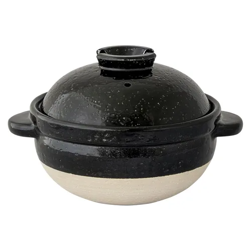 Nagatani Seitou ACT-03 Hase-en Kamado-san - Olla de barro para 2 cocineros de arroz, fabricada en Japón (con cuchara de arroz, receta) diámetro 8.5