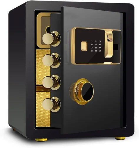 Nobility - Caja fuerte para gabinete con huella digital biométrica y teclado digital, caja fuerte de acero para construcción de dinero, pequeña caja